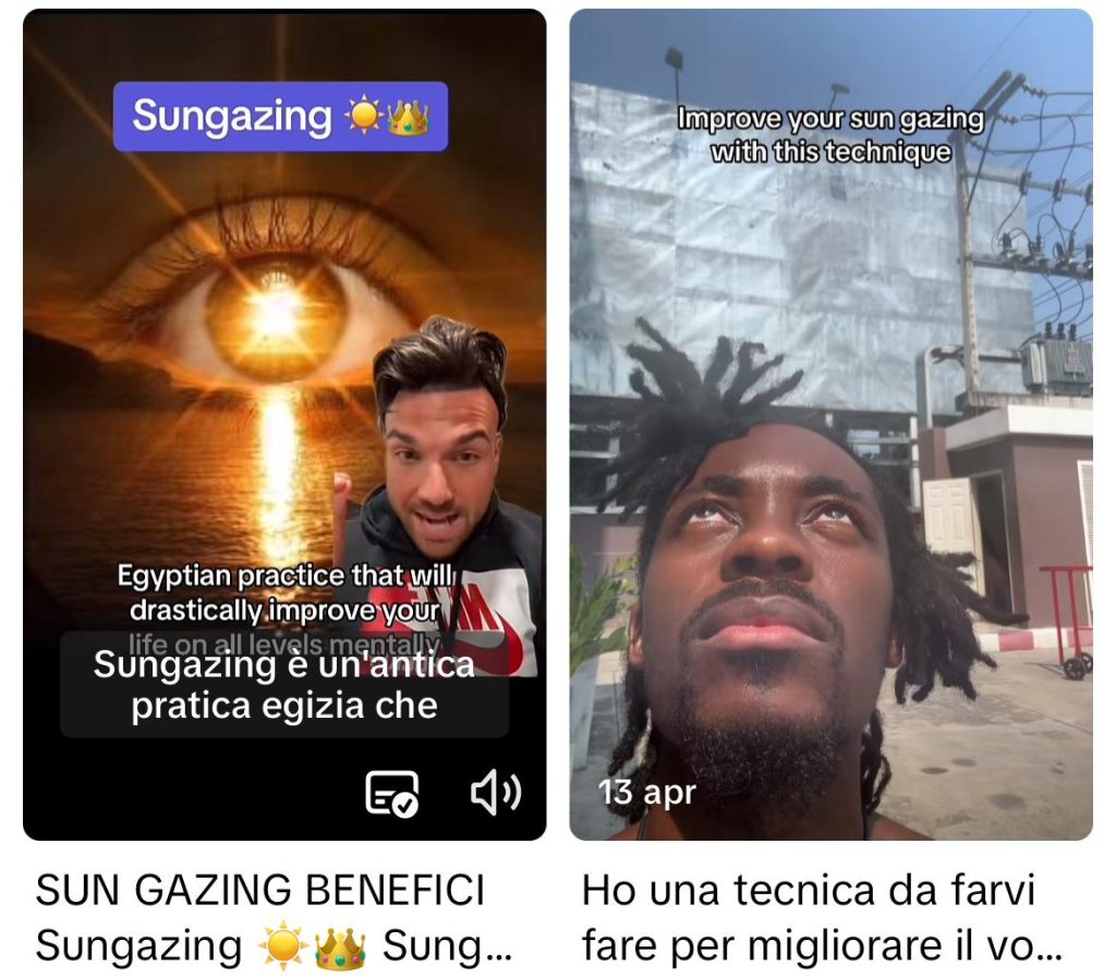 Sun gazing su TikTok