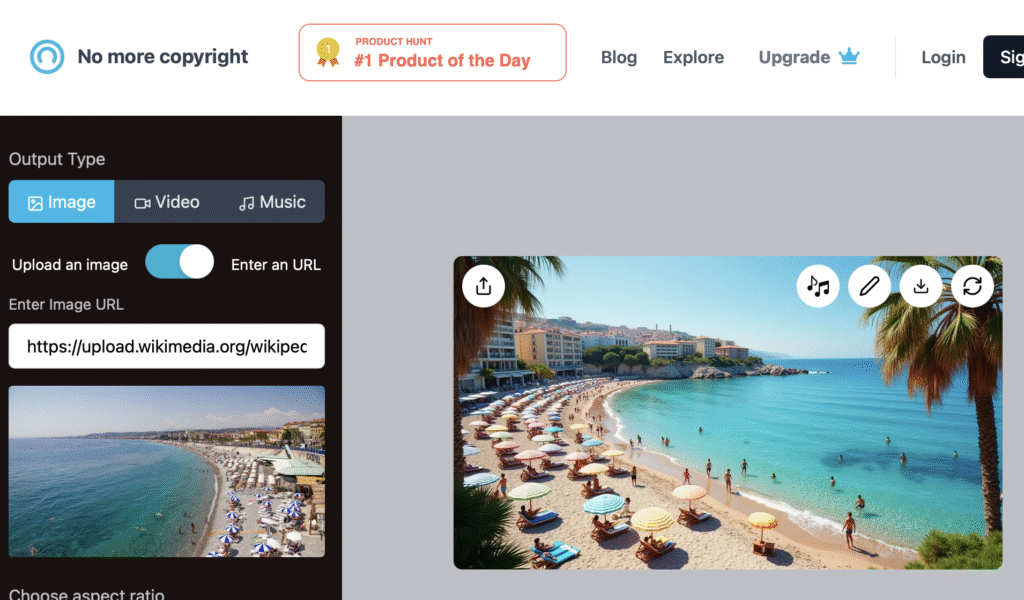 No More Copyright, test di conversione immagine, screenshot