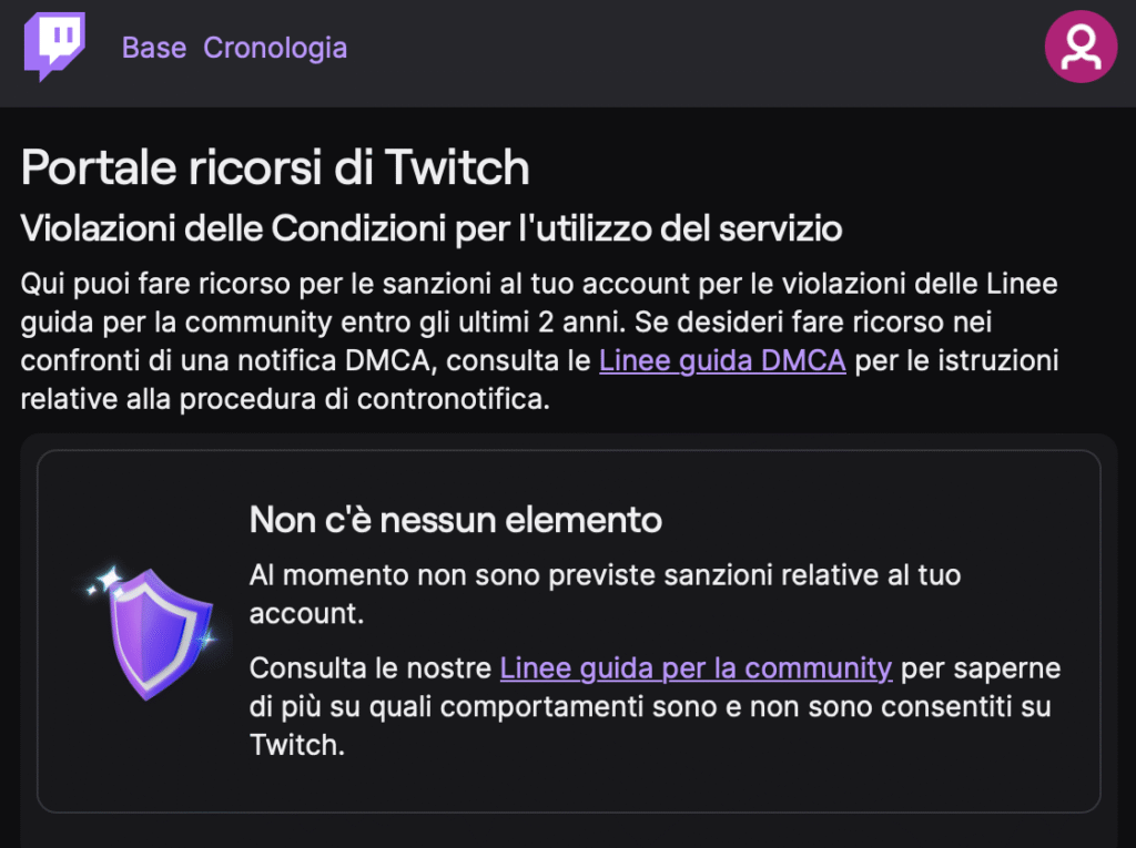 Modulo per ricorso in caso Ban su Twitch