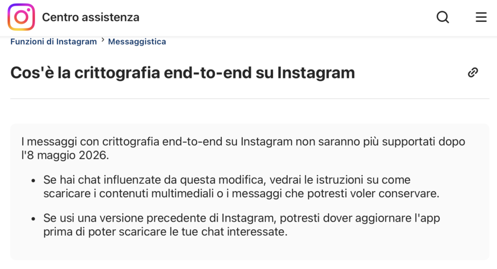 Crittografia Instagram